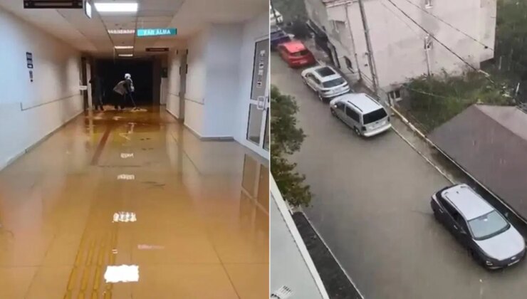 Sarıyer’de yoğun yağış: Hastaneyi ve evleri su bastı
