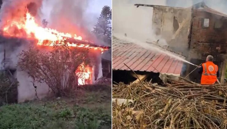 Uykusunda evi küle döndü: Camdan atlayarak canını kurtardı
