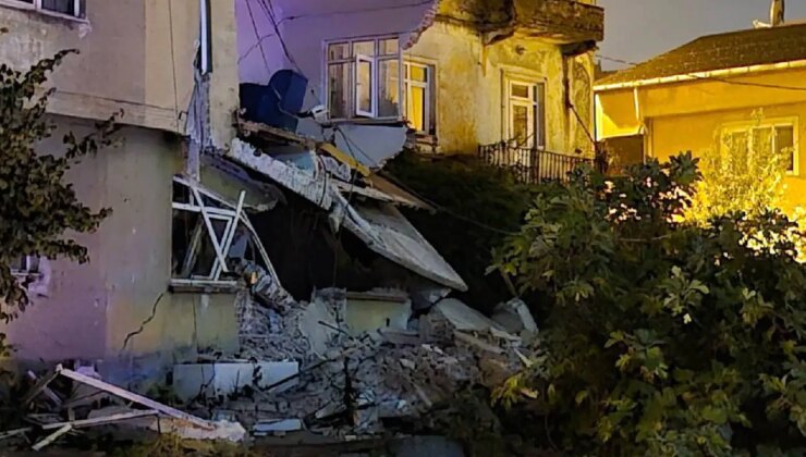 Zonguldak’ta sağanak: Bir evin duvarı çöktü